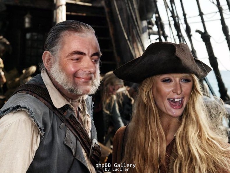 Mr bean and Paris Hilton))